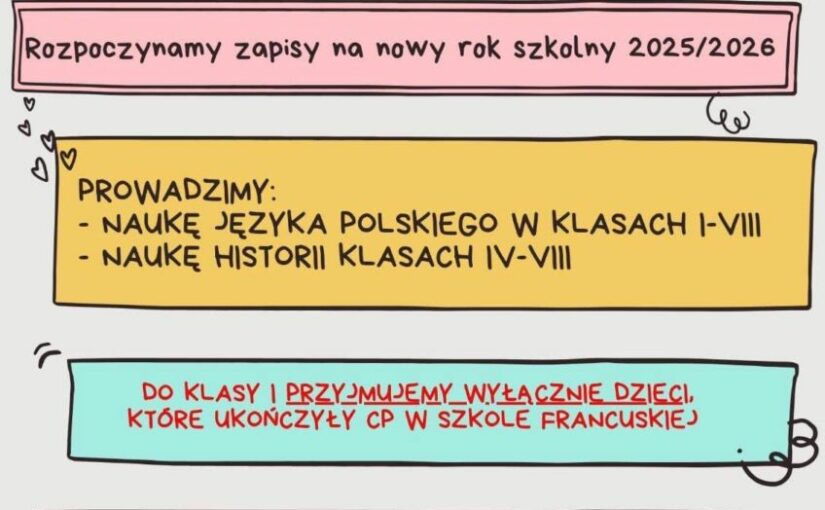 Zapisy na rok szkolny 2025/2026